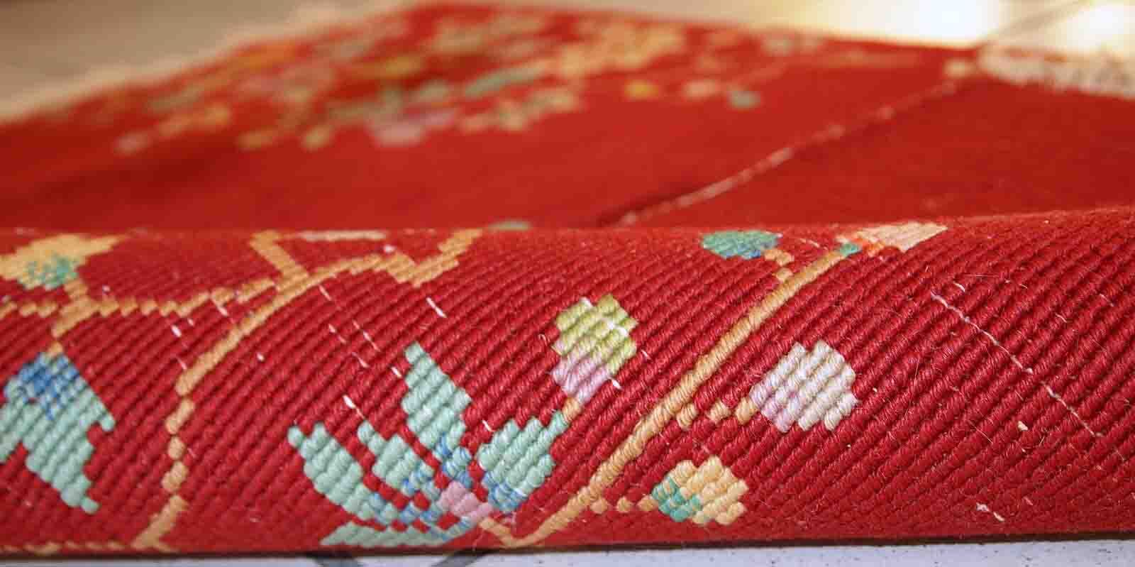 Ancient Chinese carpet Art Deco handmade 62cm x 111cm 1920