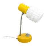 Lampe de chevet jaune et blanche jaune et blanche du milieu du siècle, années 1970