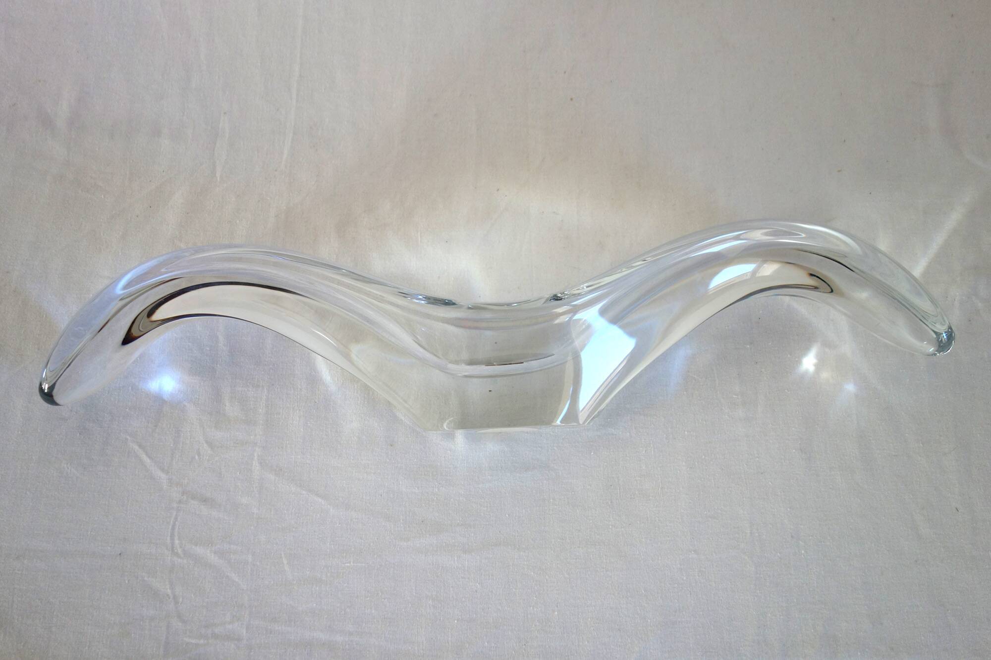Baccarat crystal elongated bowl 1950