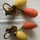 Pair of double wall lamp in brass and opaline year 1960 bi-color