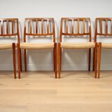 A set of 4 Model 83 dinning chairs by Niels O. Møller for J.L.Møller