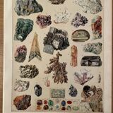 Lithography engraving on minerals and mines from 1928
