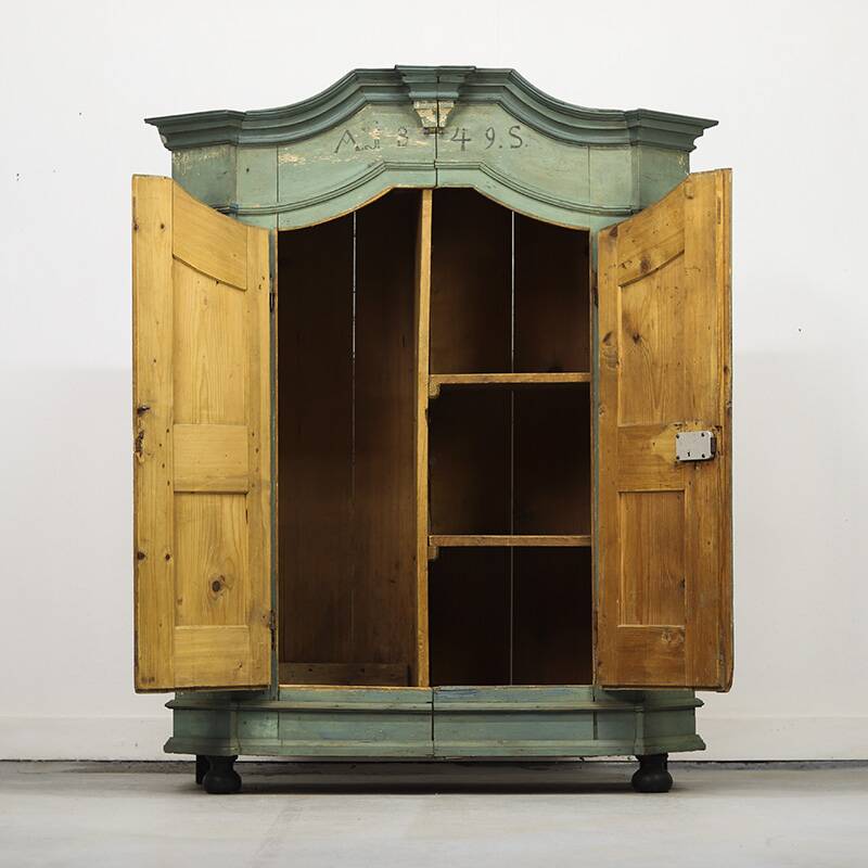 Cabinet de mariage peint d'art populaire 1849