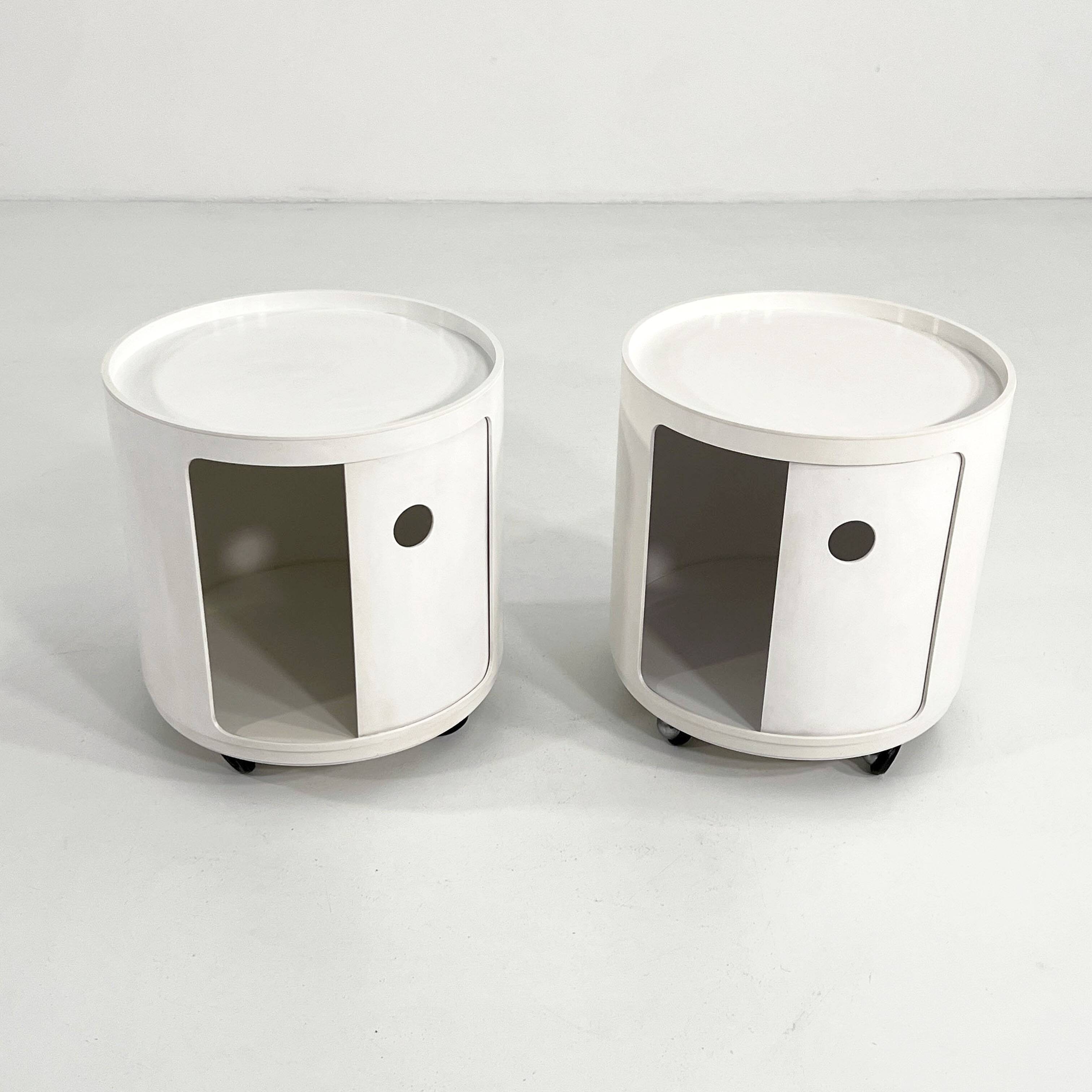 Paire de tables de nuit, Componibili par Anna Castelli pour Kartell, 1970