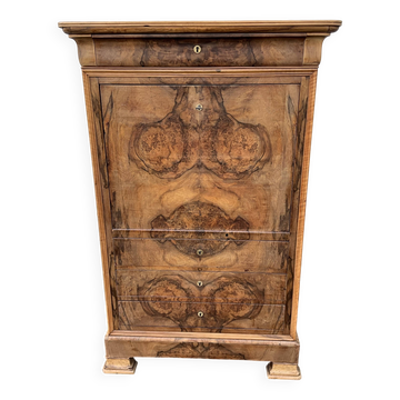 Louis-Philippe secretary, mid-19th century, in walnut burl.