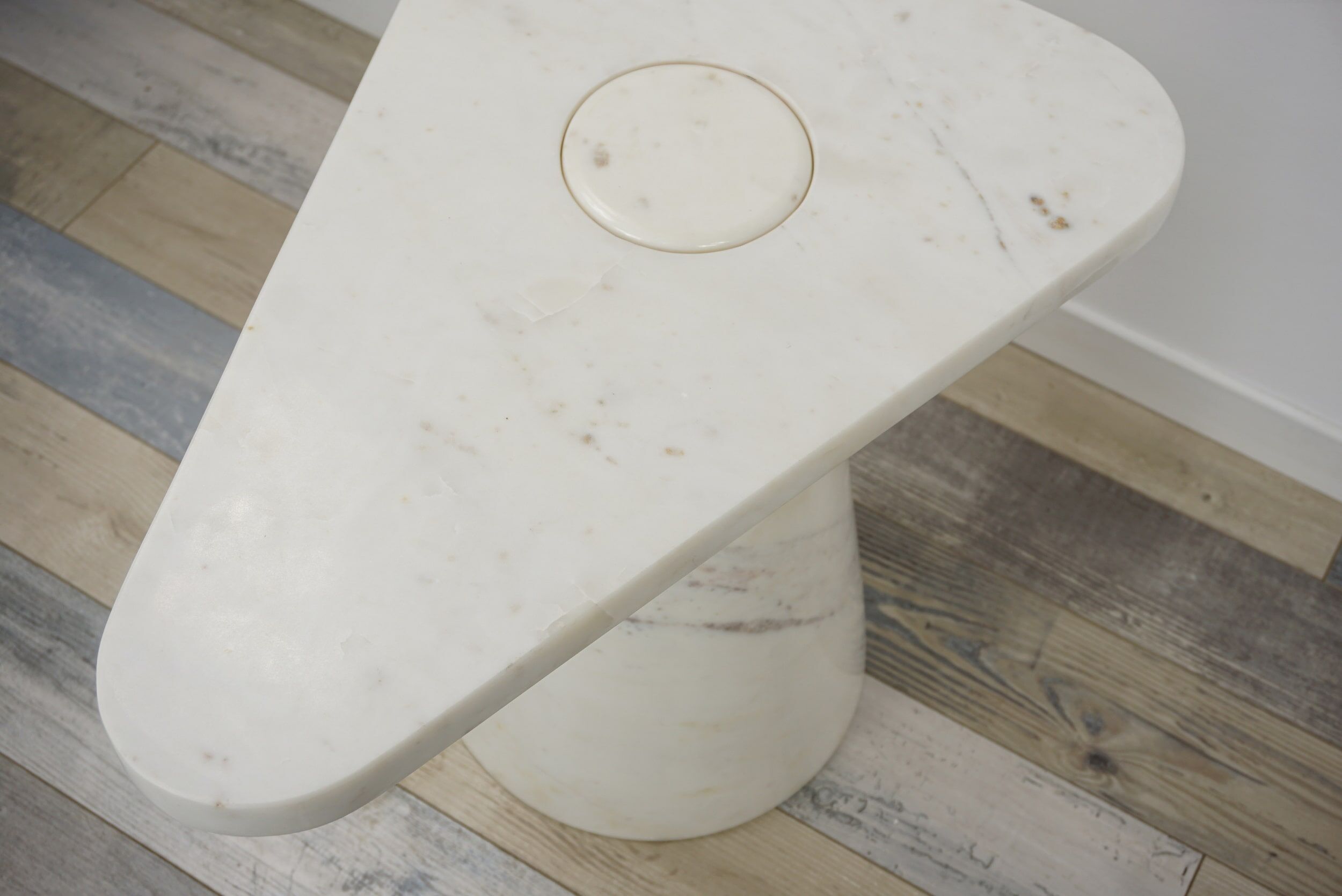White marble side table