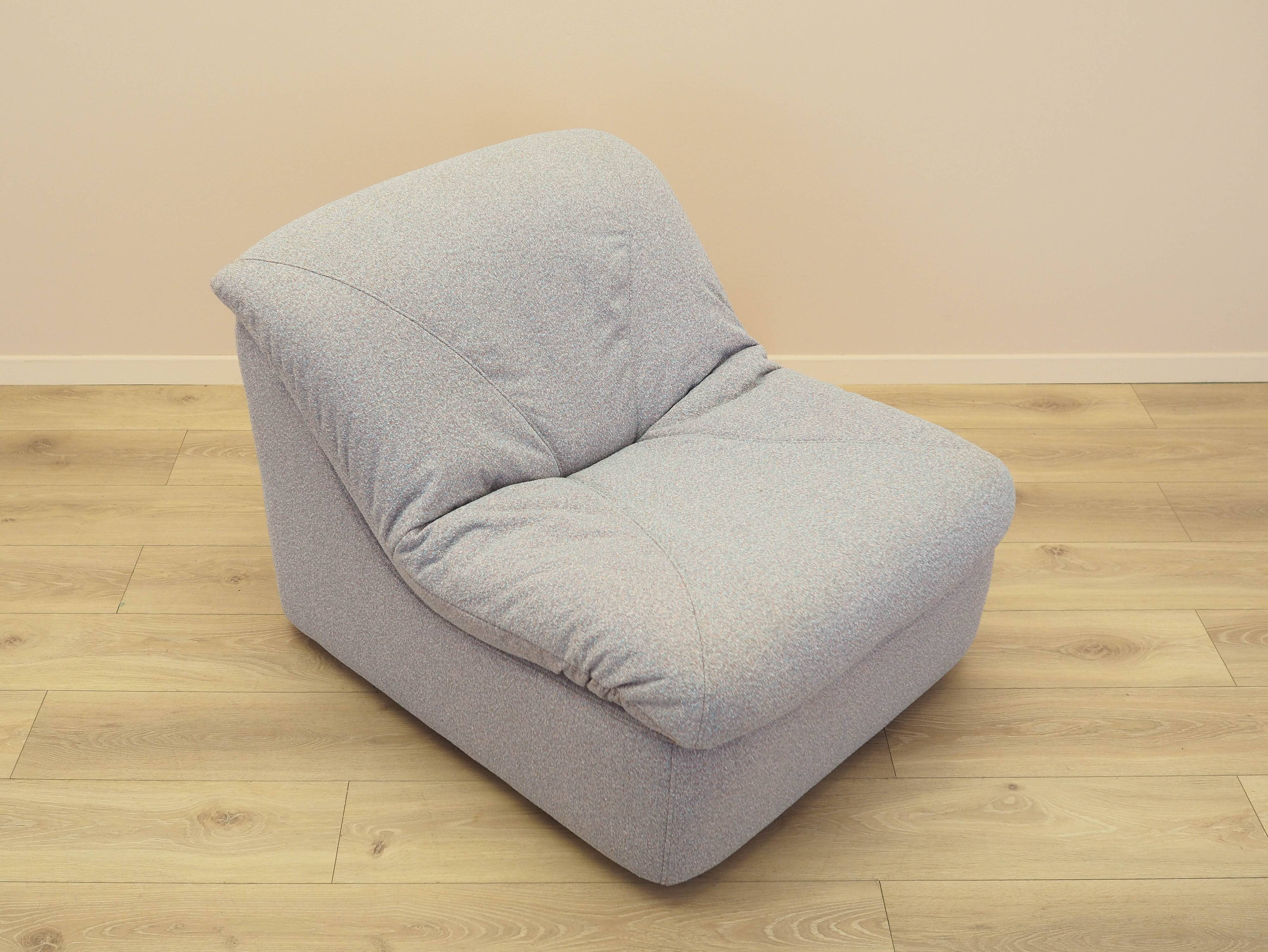 Italian Space Age Lounge Chair 1970s in Bouclé Fabric