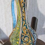 Glazed terracotta pitcher vase, ewer shape