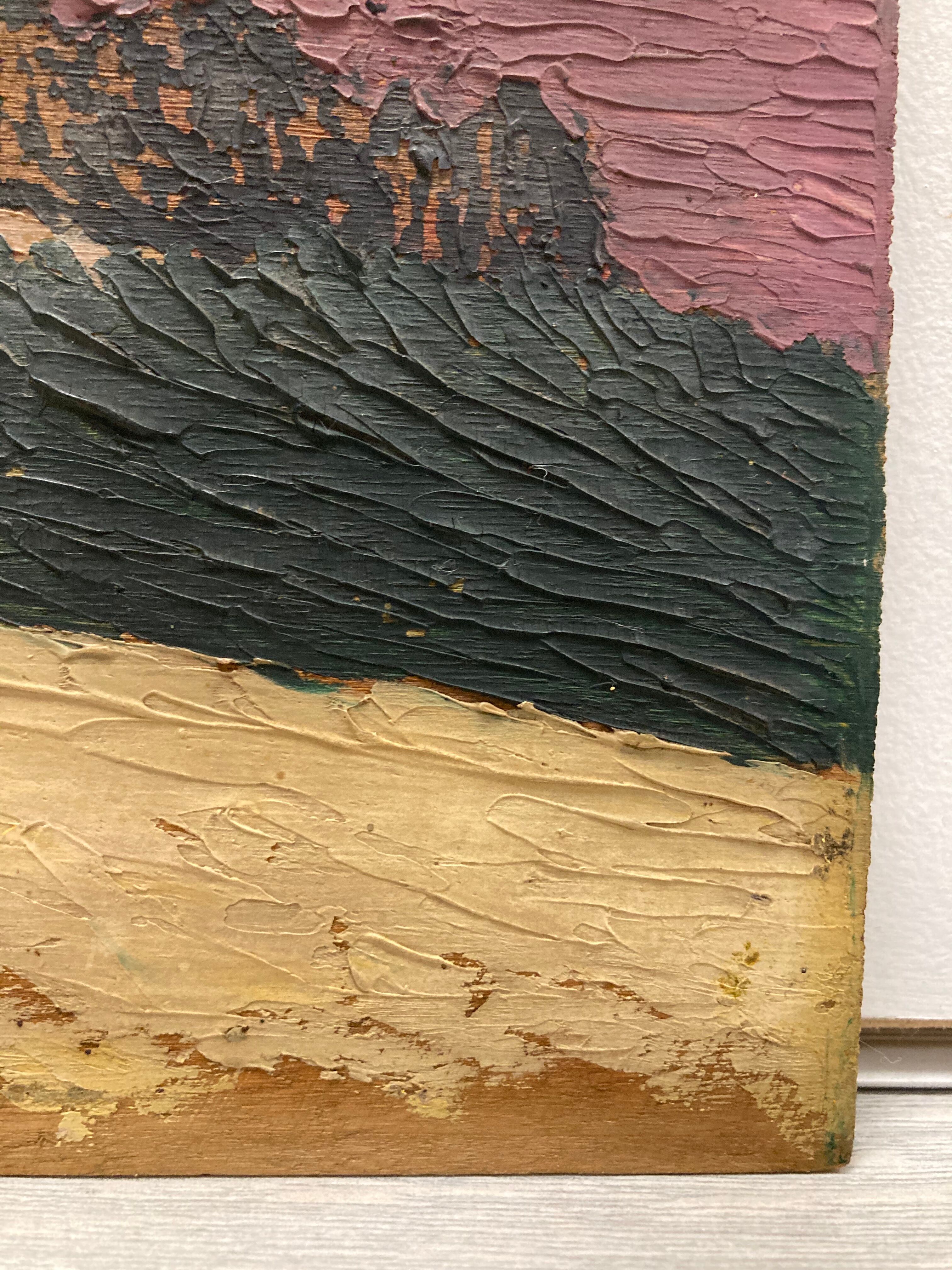 Landscape in vintage oil