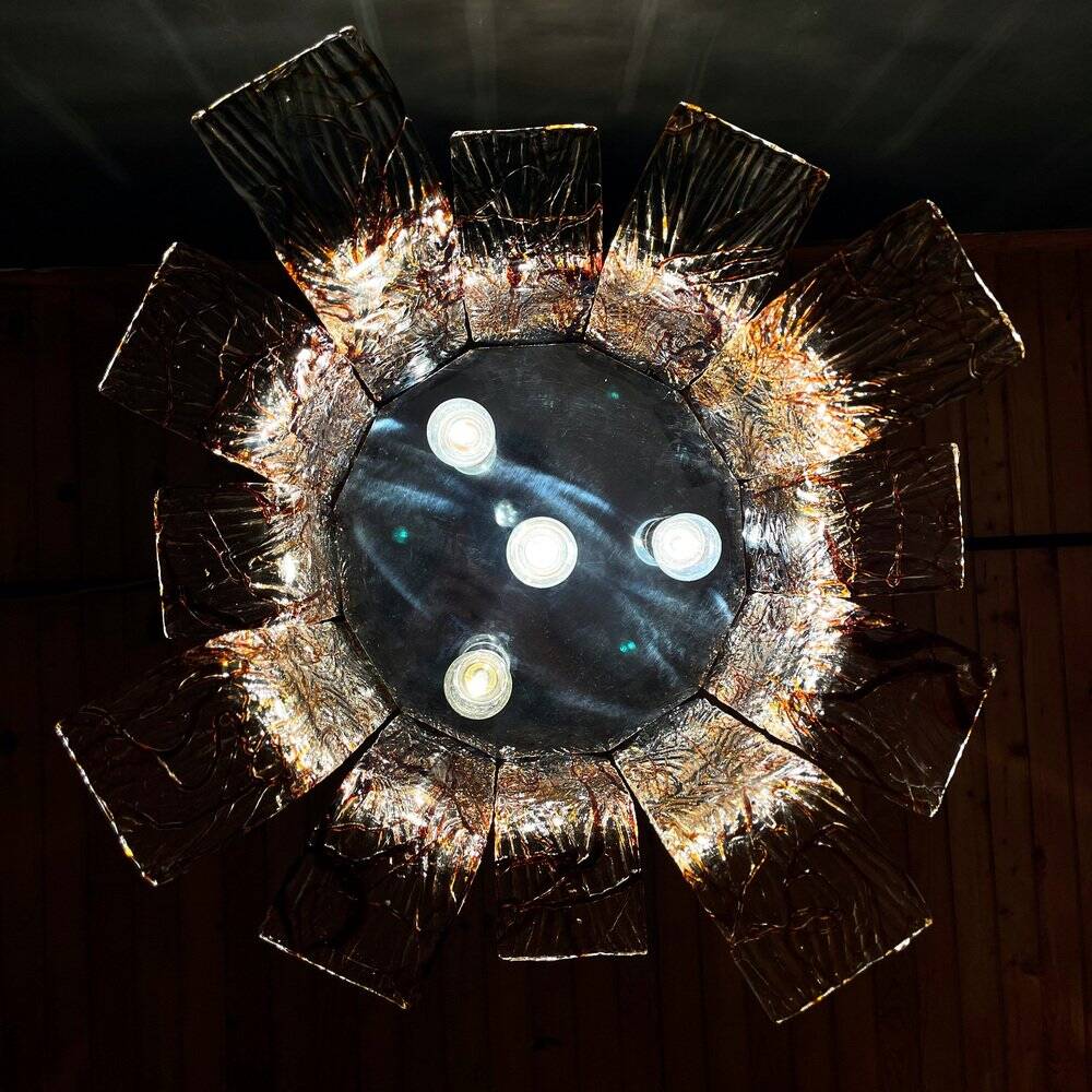 Grand vintage Murano glass chandelier by Av Mazzega, Italy, 1970s.
