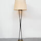 1950s floor-lamp in brass and plissé