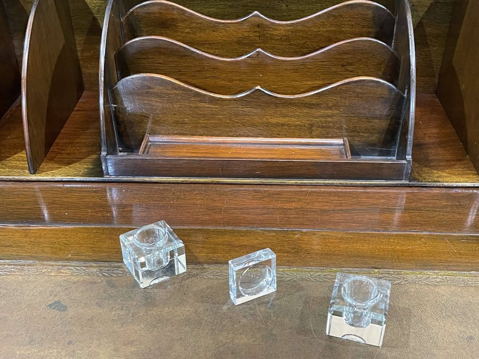 1930s English walnut back desk