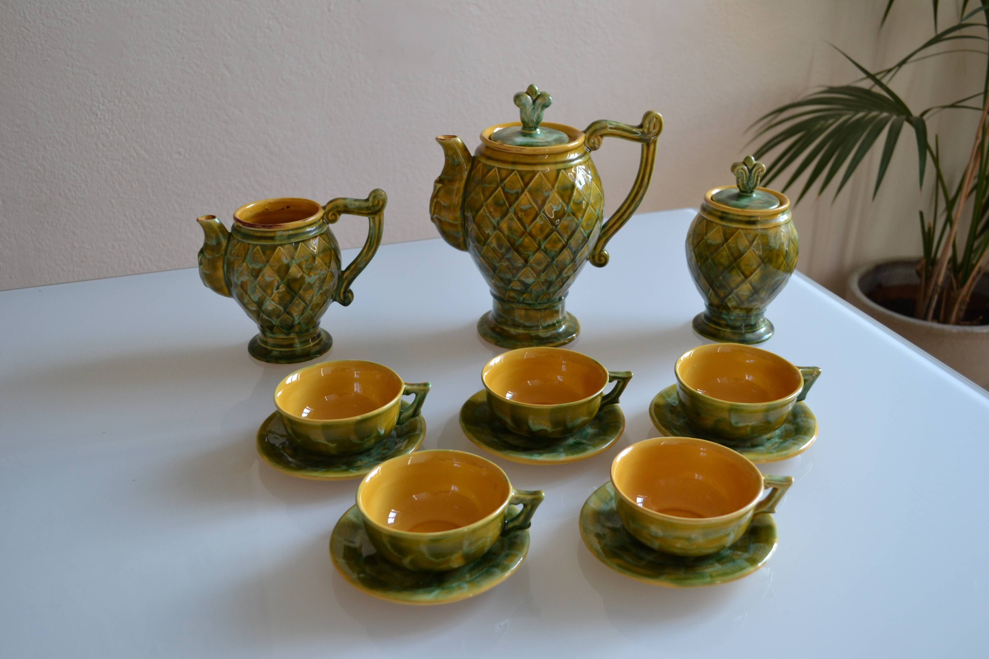 Vintage 70s pineapple tea set | Selency