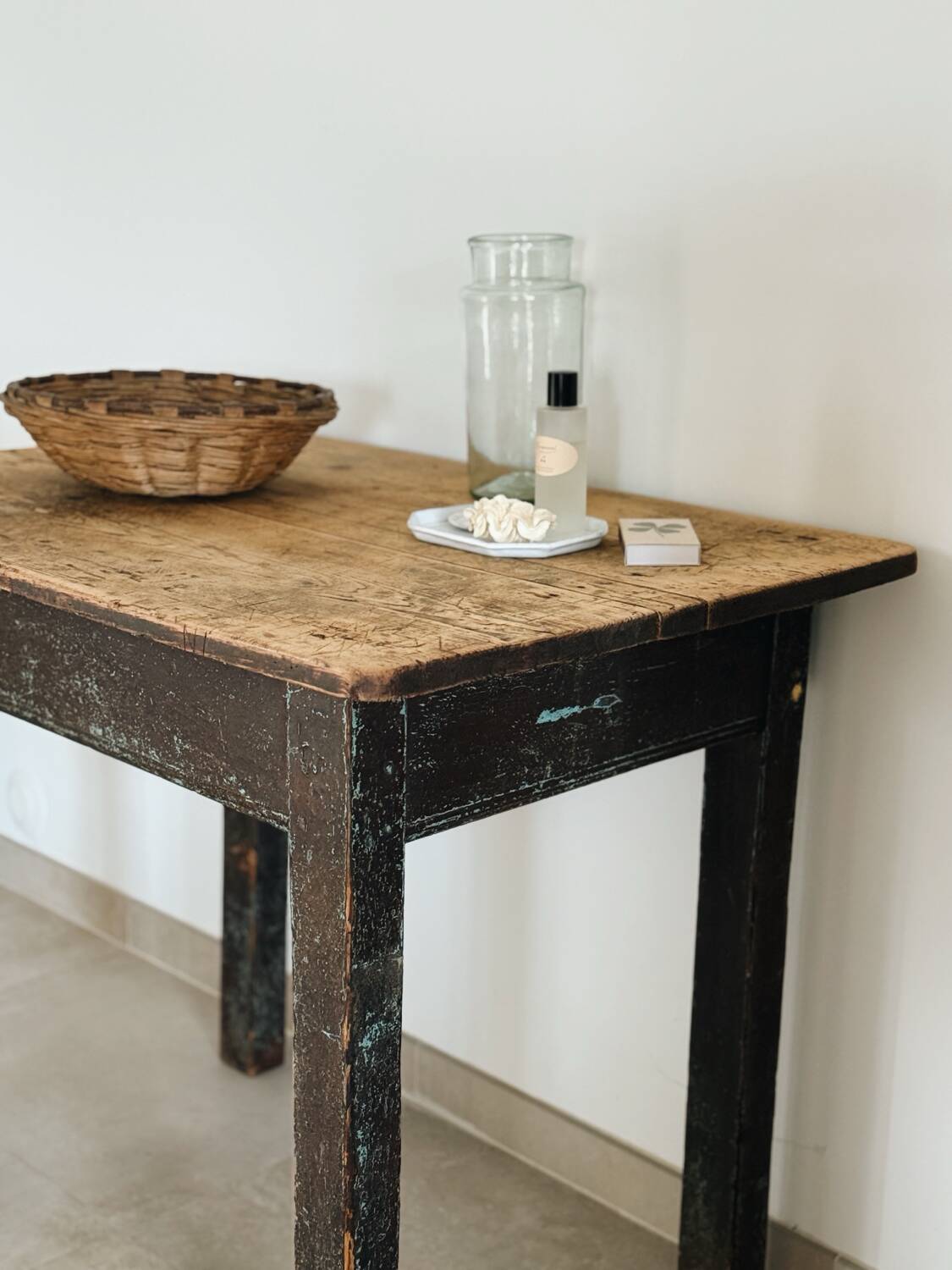 Wabi sabi patinated table