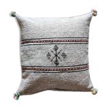 Light grey Berber cushion handmade in cotton