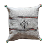 Light grey Berber cushion handmade in cotton