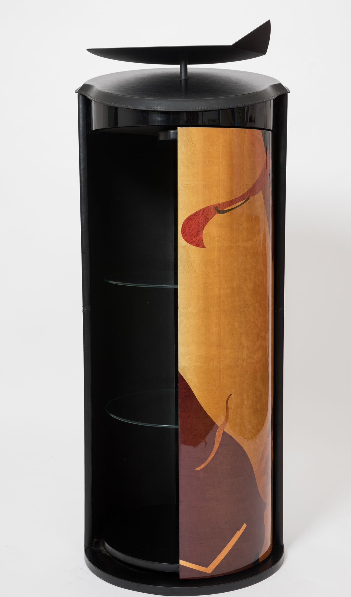 Vintage postmodern bar cabinet by Giovanni Offredi for Saporiti Italia