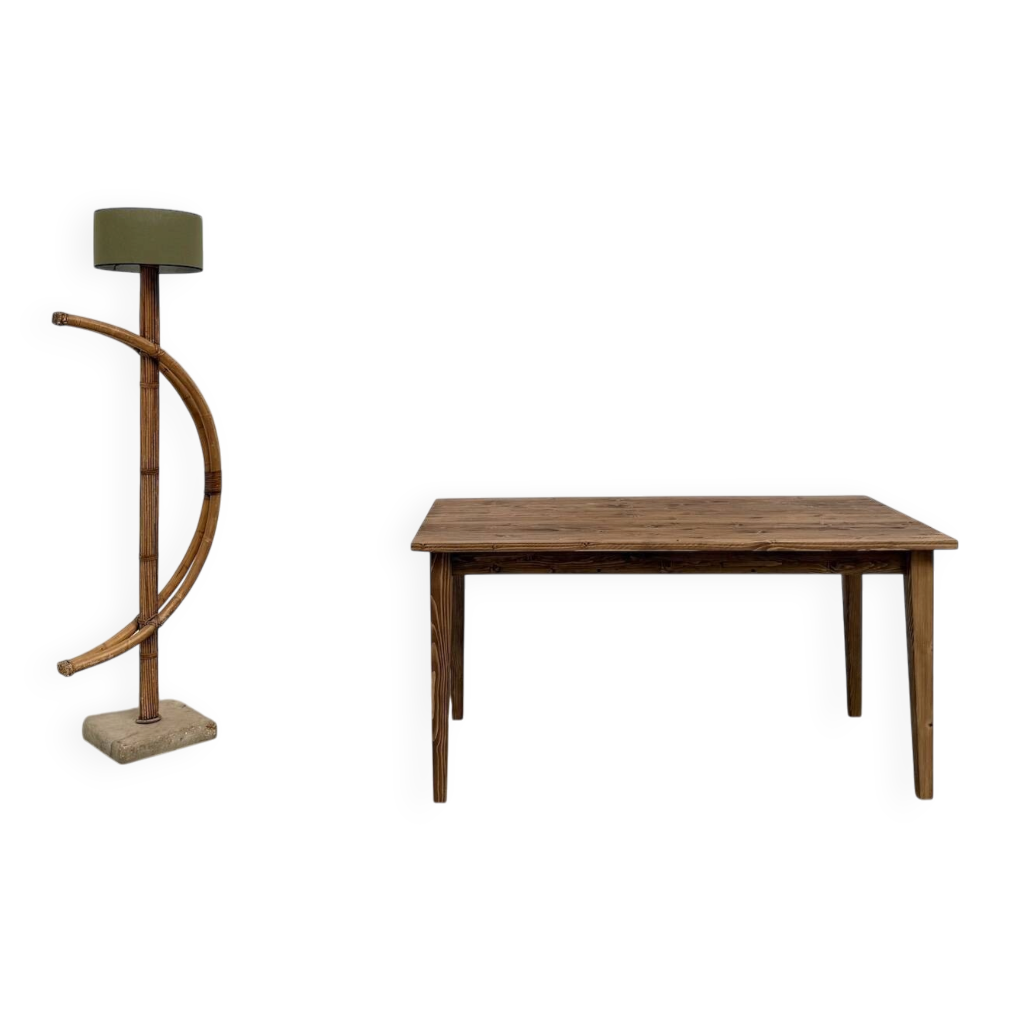 Farm table with tapered legs, L155 cm