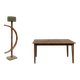 Farm table with tapered legs, L155 cm