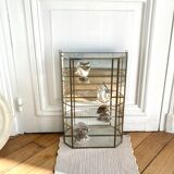 Wall showcase XXL brass glass and mirror 1960