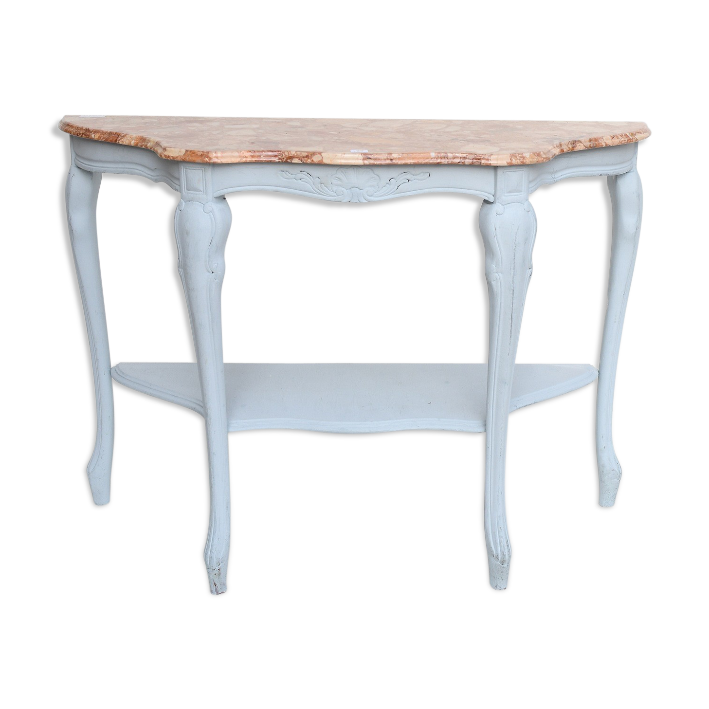 Blue laqué wooden console