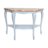 Blue laqué wooden console