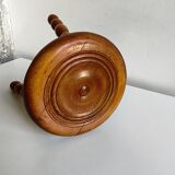 Turned wood tripod stool