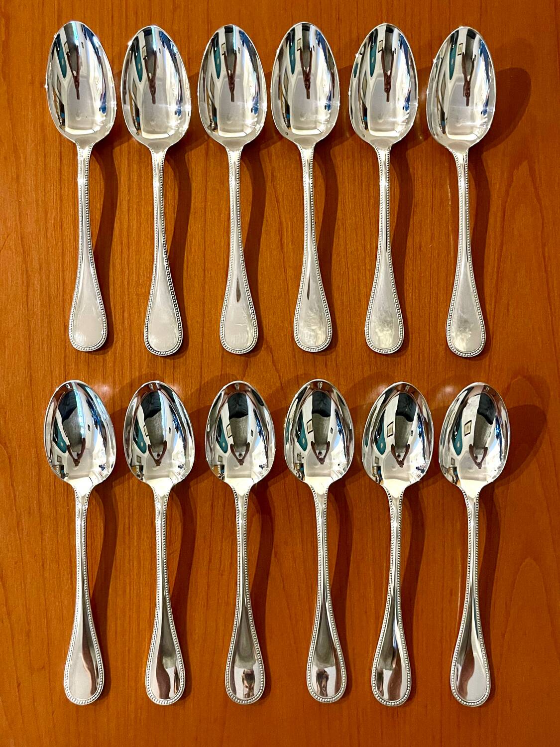 Christofle perles 12 table spoons near new condition 20.5 cm