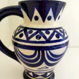 pitcher in earthenware Saint Jean de Bretagne blue and white
