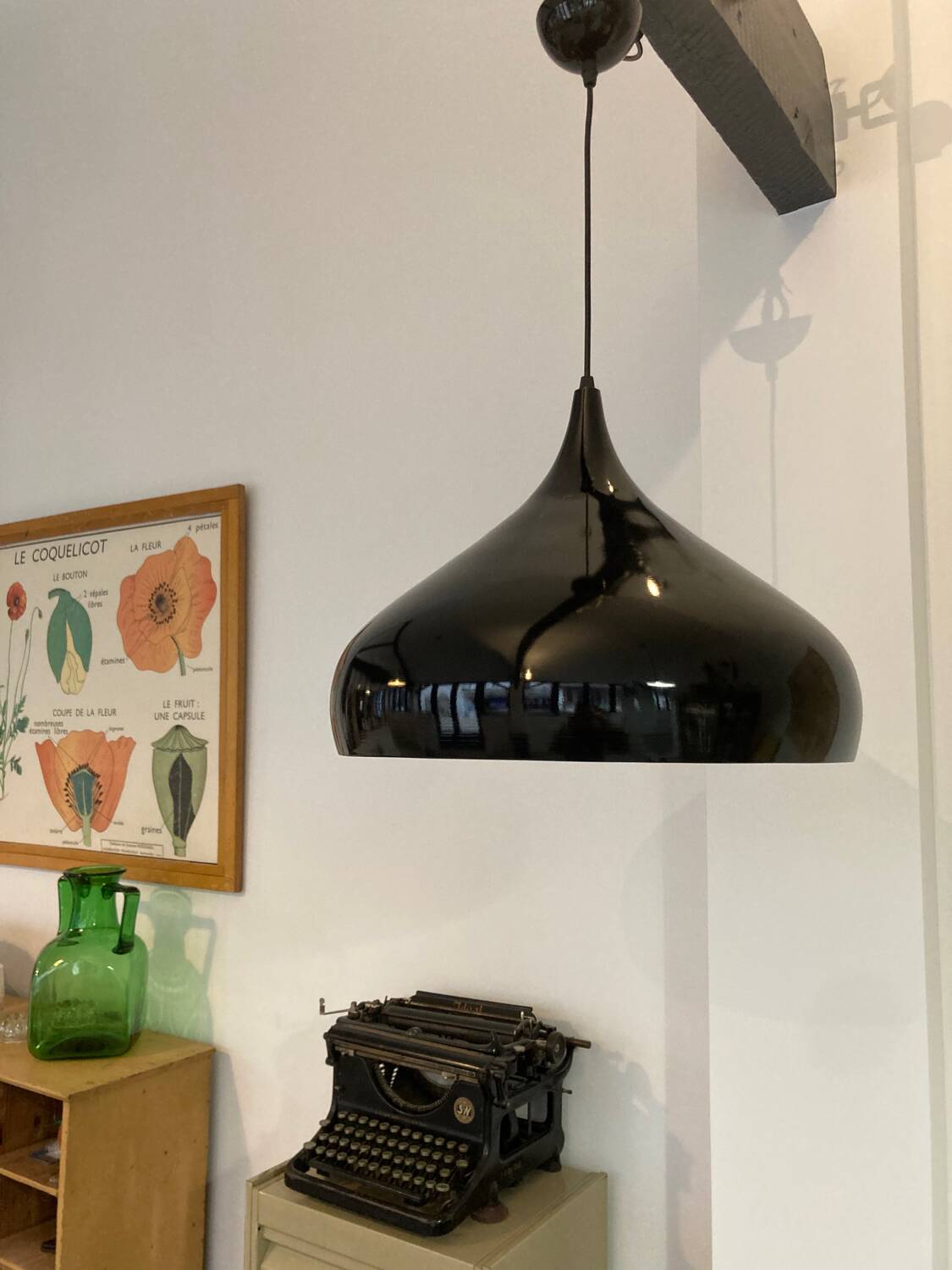 Black metal suspension diam 41cm