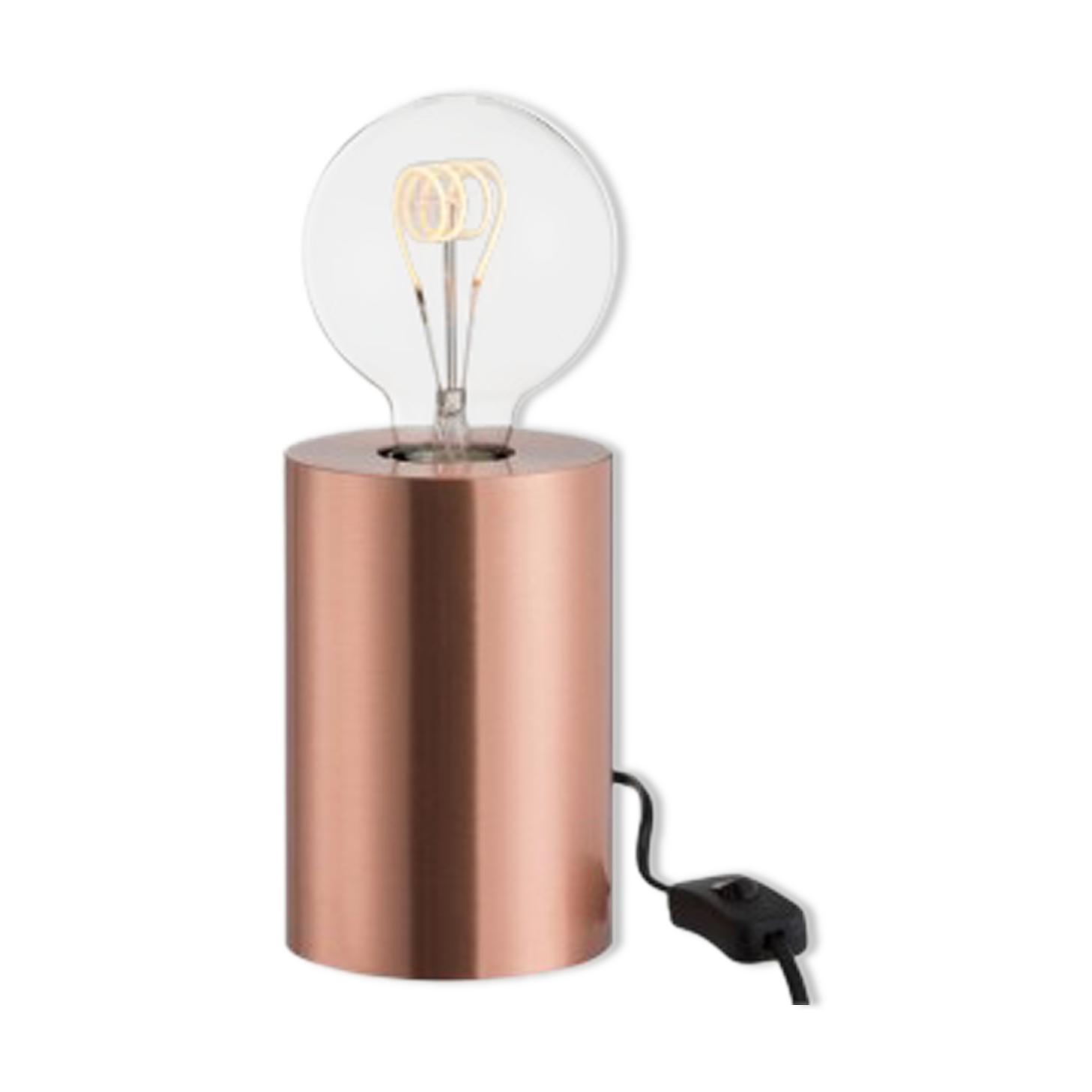 Lampe moderne cylindrique cuivrée