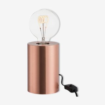 Lampe moderne cylindrique cuivrée