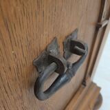 1960s, Danish 2-seater sofa, original condition, furniture wool, oak wood.