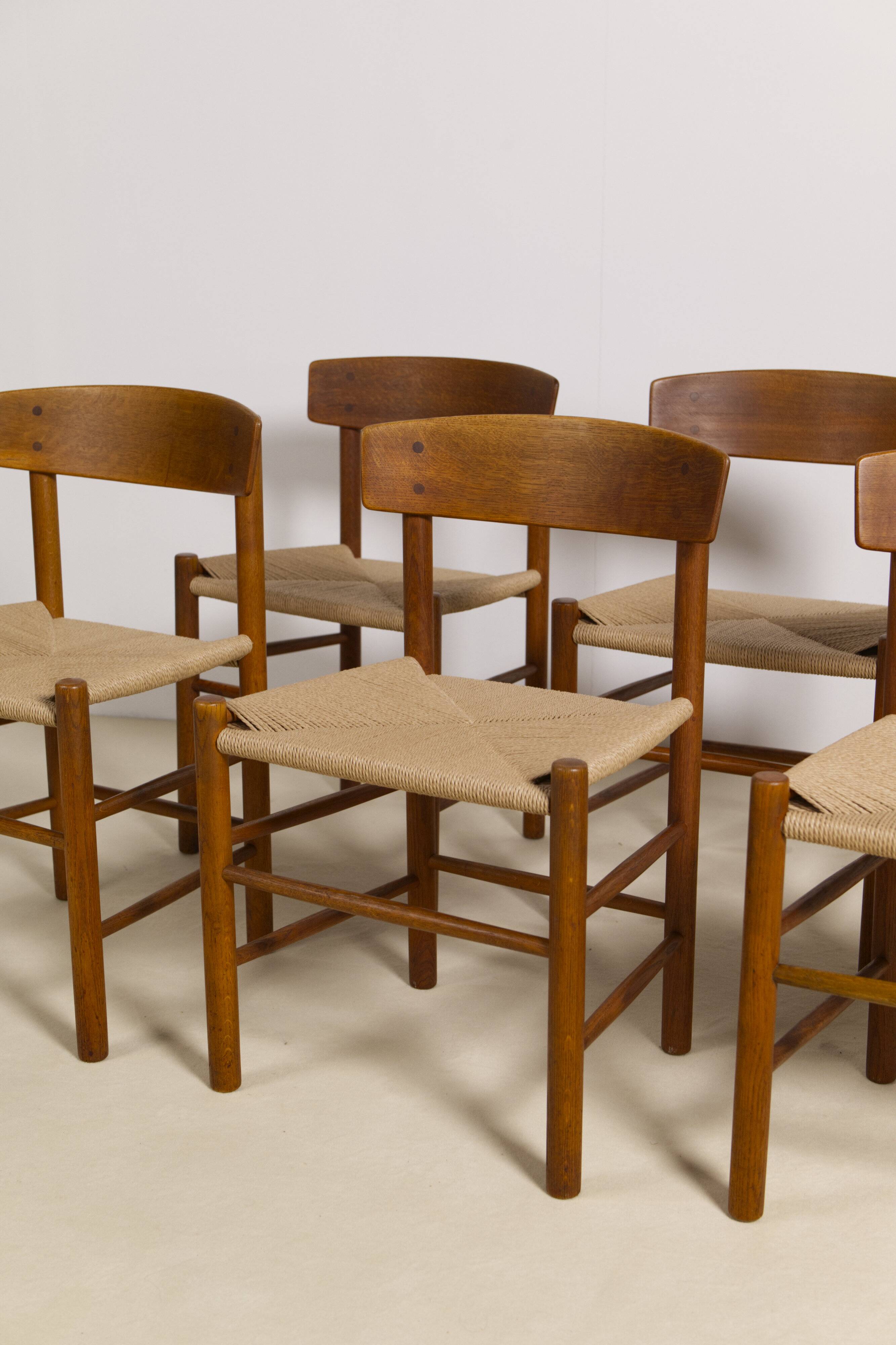 Set of 6 Oak dining chairs 'j39' by Borge Mogensen, 1960s