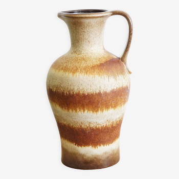 Vase marron rayé west germany