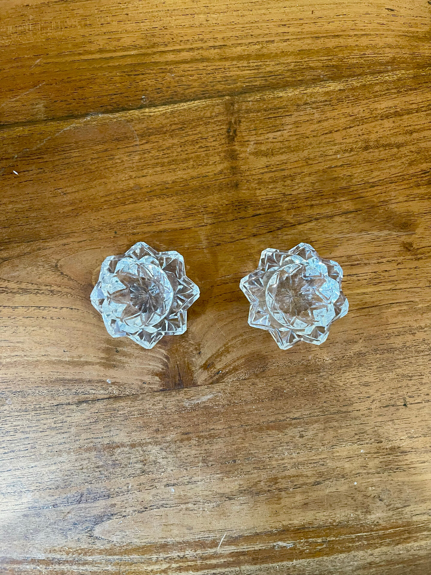 Pair of crystal salt shakers