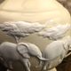 Pair of Raynaud Limoges lamps – Kenya model – Biscuit elephants – 20th century