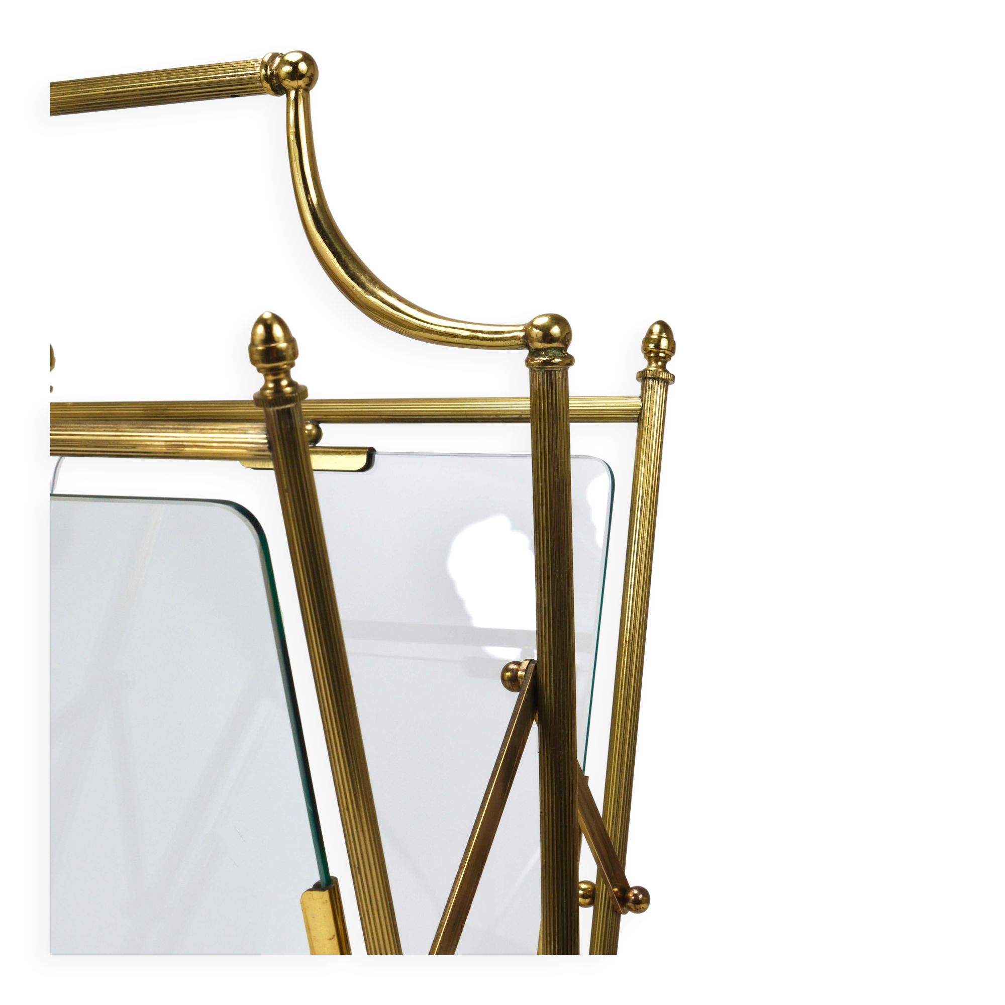 Neoclassical magazine rack by Maison Jansen, France, 1950s.