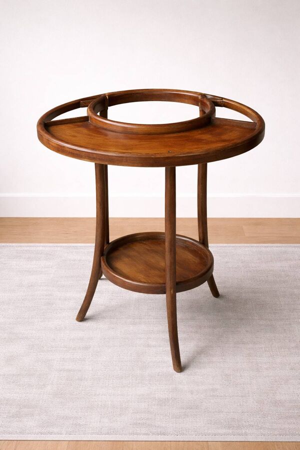 Meuble de toilette ancien  W. Baumann & Cie avec vasque et broc – Faïence