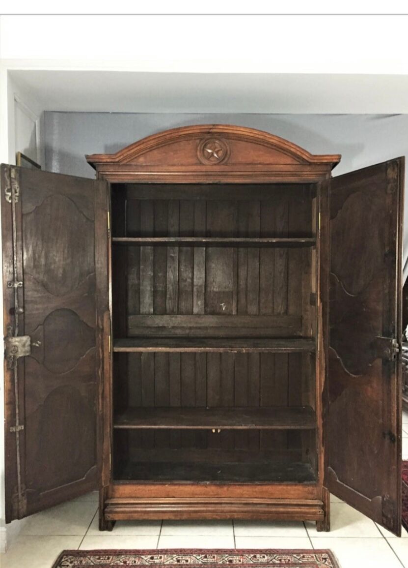 Wardrobe, Louis XVI style, Walnut, late XVII-early eighteenth century