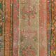 2x9 Vintage Coral Orange & Green Turkish Runner Rug, 70x275Cm