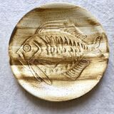 Assiettes plates longchamp décor poisson