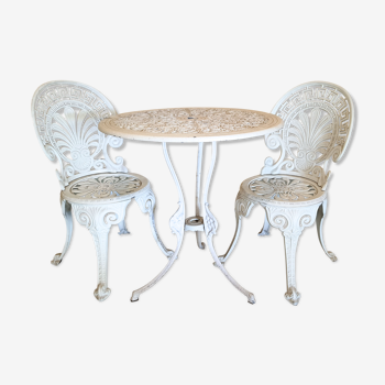 Garden furniture cast aluminum lacquered white