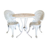 Garden furniture cast aluminum lacquered white