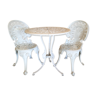 Garden furniture cast aluminum lacquered white