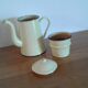 enamelled, yellow coffee maker. Vintage 50
