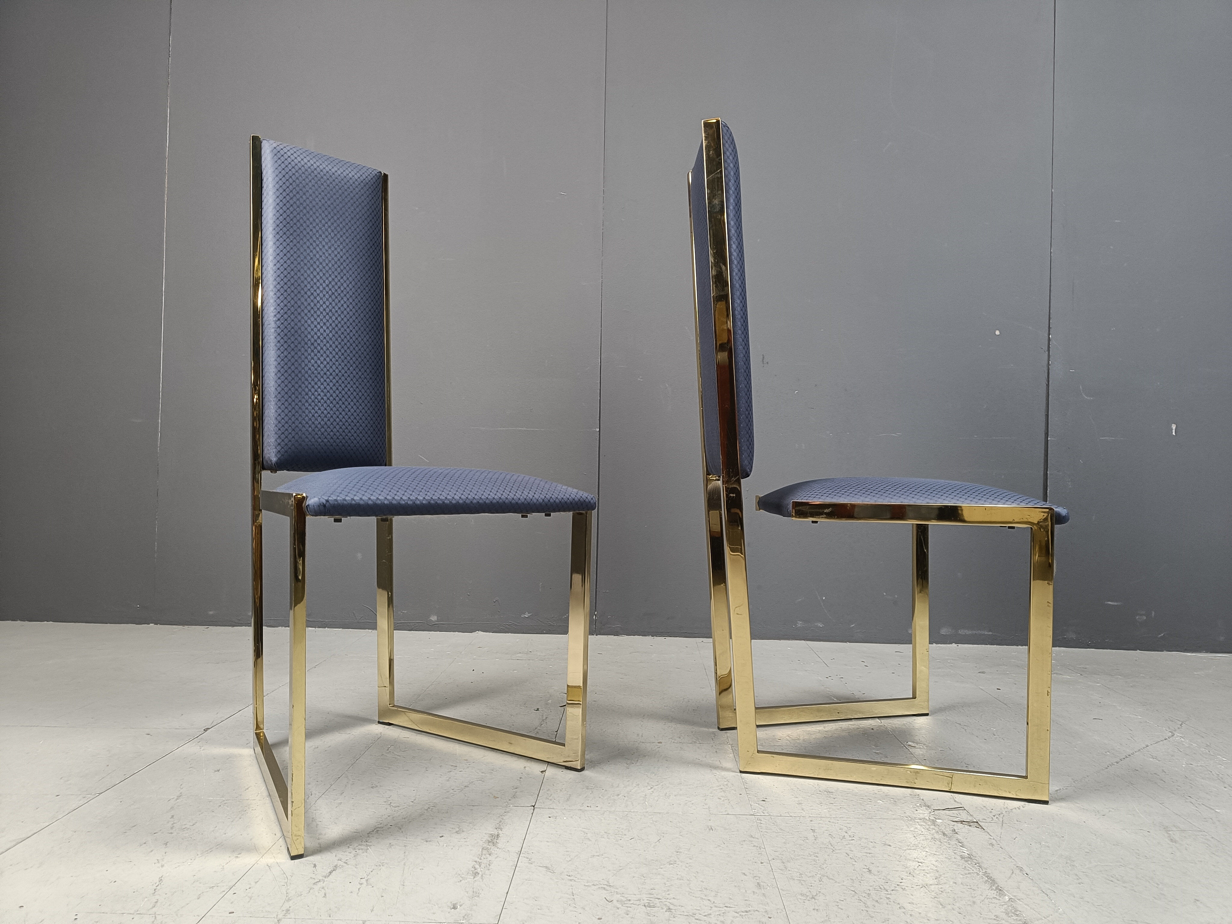 Vintage brass dining chairs set of 6 - 1970s