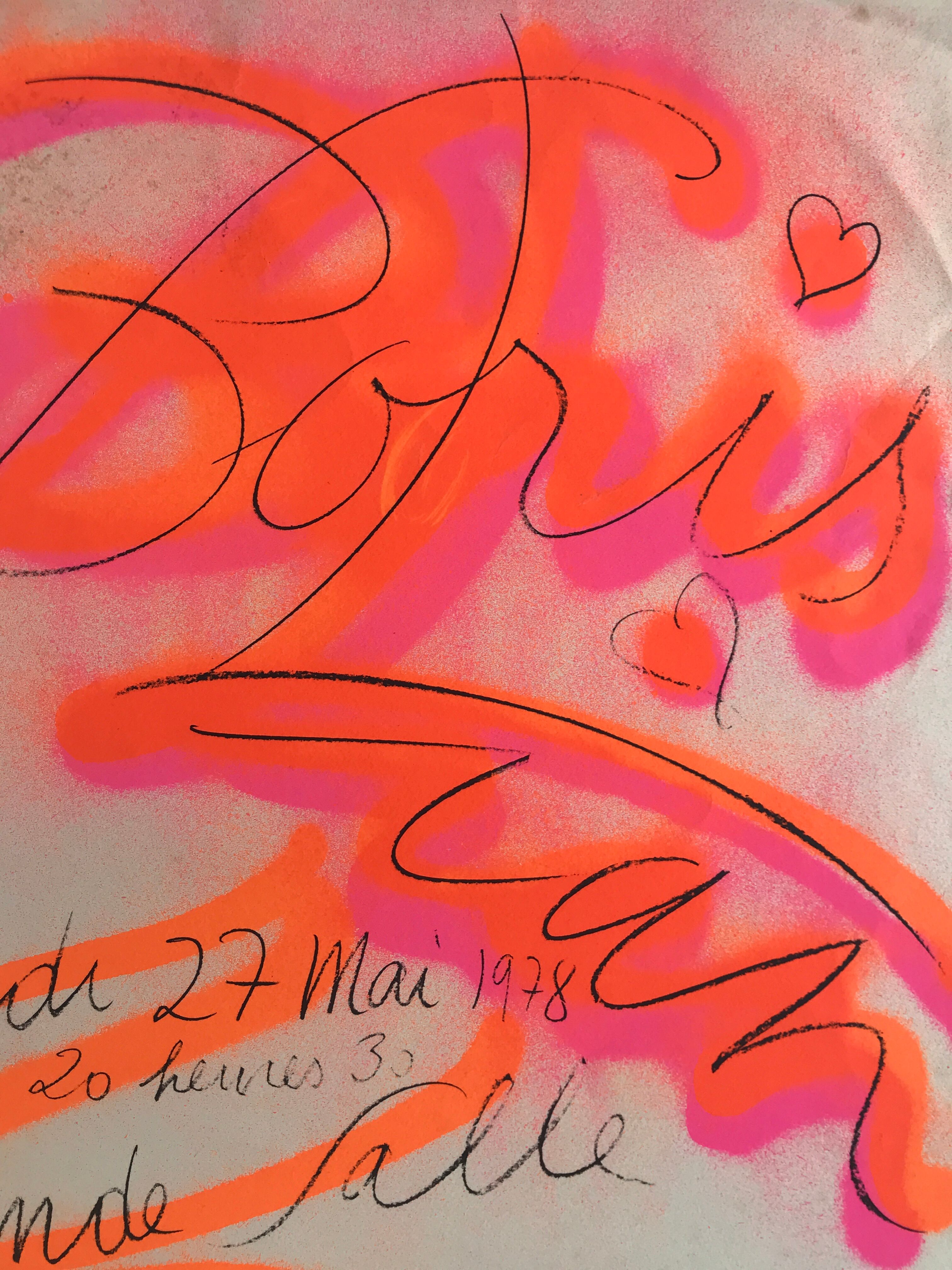 Original lithograph signed by Jean MESSAGIER, Centre Pompidou, 1978