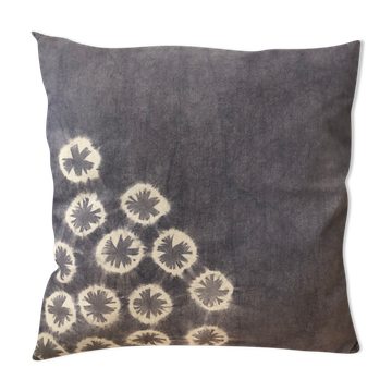 Coussin Tie and Dye bleu
