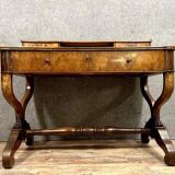 Empire period mahogany stepped desk with curule base circa 1810